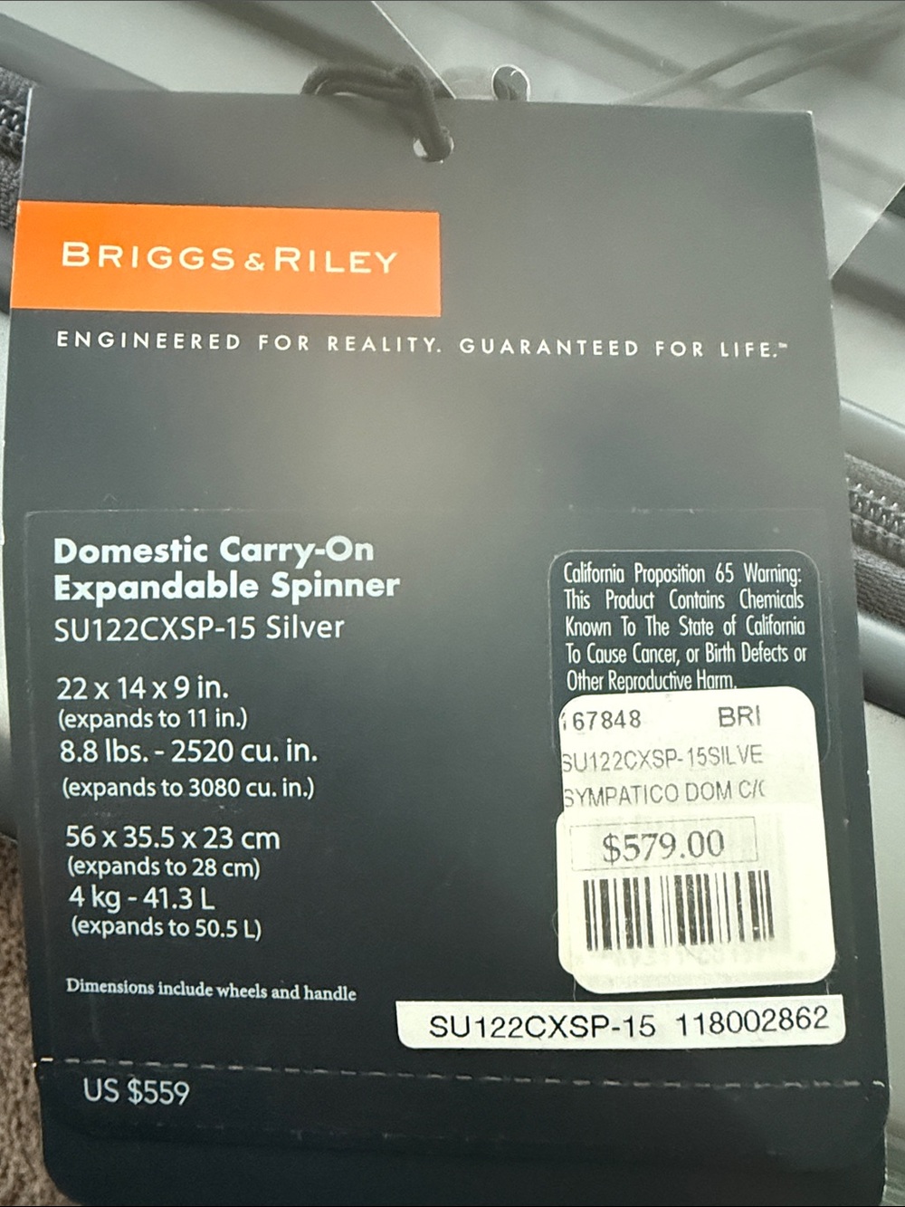 Briggs & Riley Sympatico Collection Limited Edition Carry-on Expandable Spinner - Picture 16 of 16